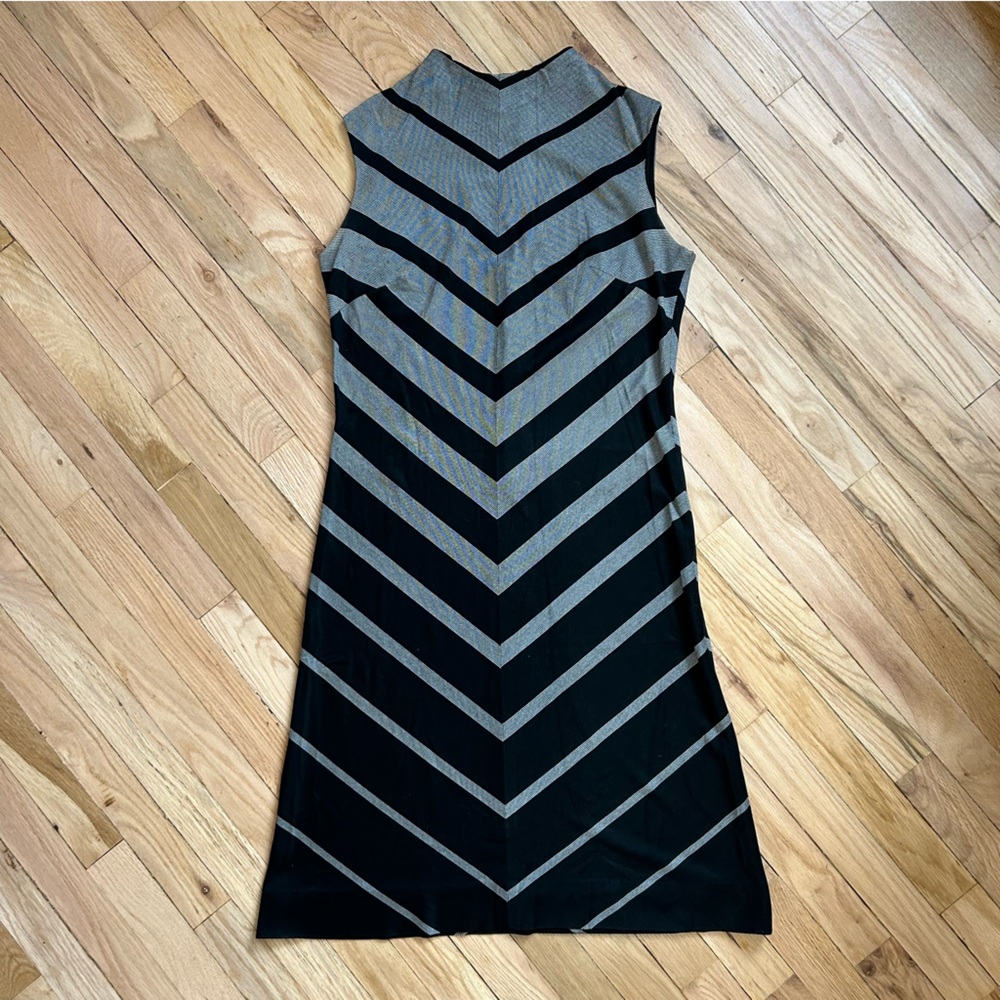 Vintage MidCentury 50s- 60s Chevron Black & White Dress